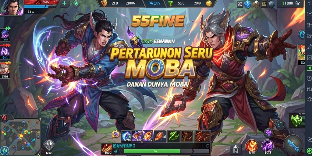Tampilan gameplay seru dalam 55FIVE dengan pertarungan dinamis.