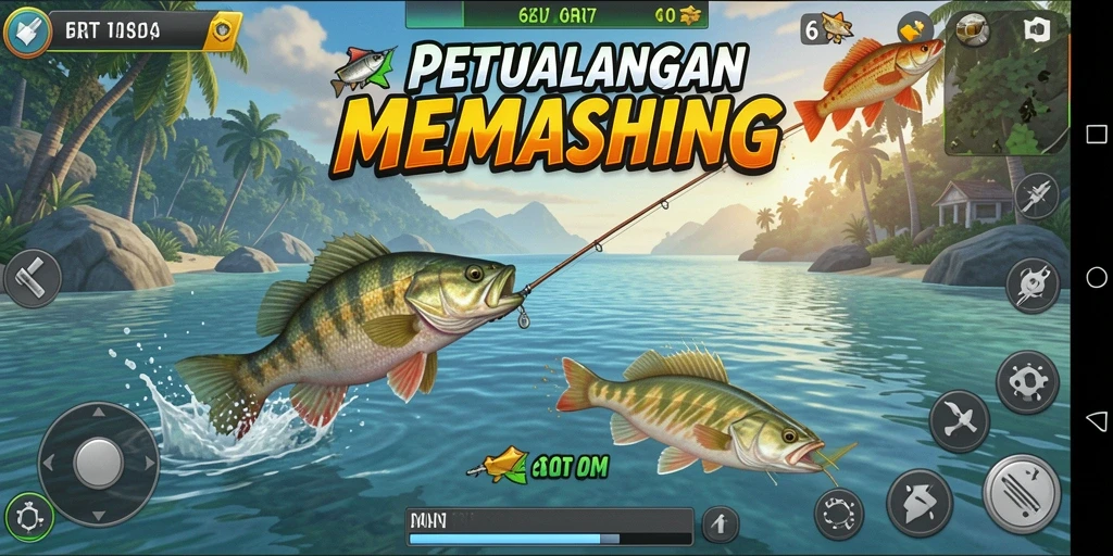 Tampilan gameplay menarik dari 6RT saat menangkap ikan.