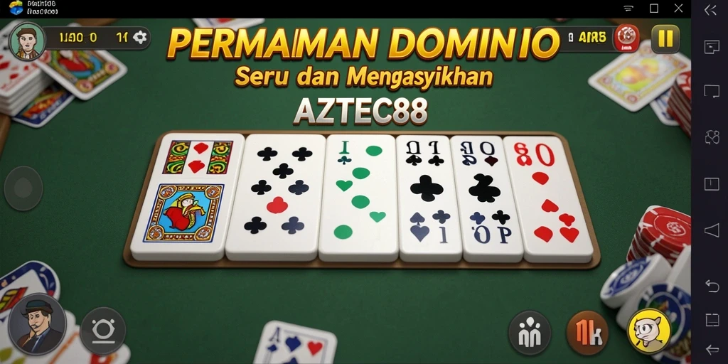 Tampilan gameplay seru dari AZTEC88 dalam permainan Domino.