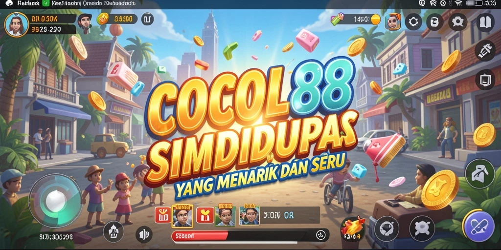 Tampilan gameplay menarik dari COCOL88 dengan interaksi sosial dan aktivitas kehidupan.