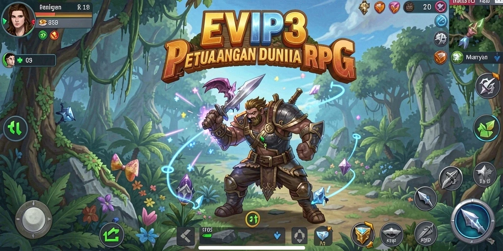 Tampilan gameplay EVIP3 yang menegangkan dalam dunia RPG yang luas.