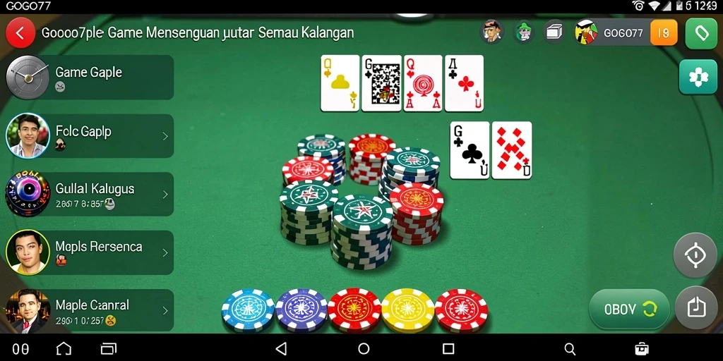Tampilan gameplay GOGO77 yang seru dan interaktif dalam bermain Gaple.