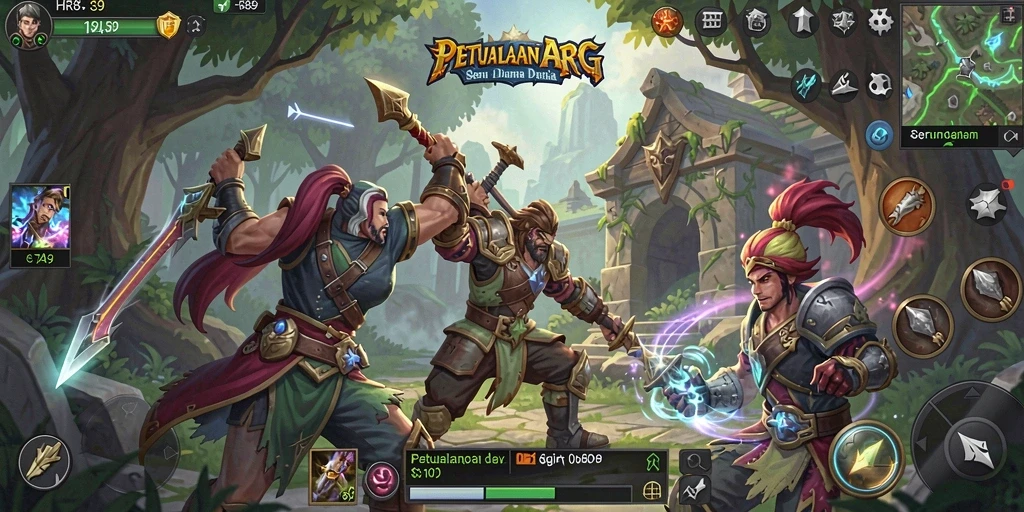 Tangkapan layar menampilkan petualangan epik dalam game ARPG.