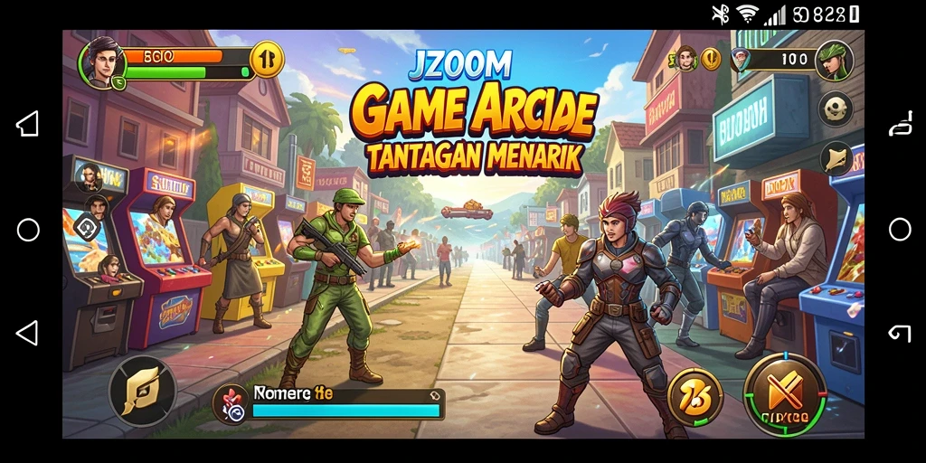 Tampilan gameplay seru dari J200M yang penuh warna.