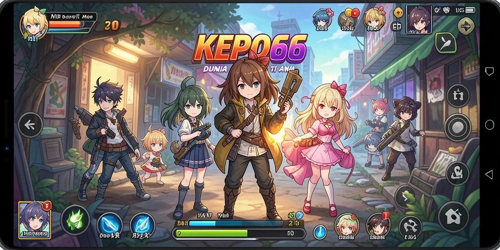 Screenshot gameplay KEPO66 yang menunjukkan aksi karakter Anime.