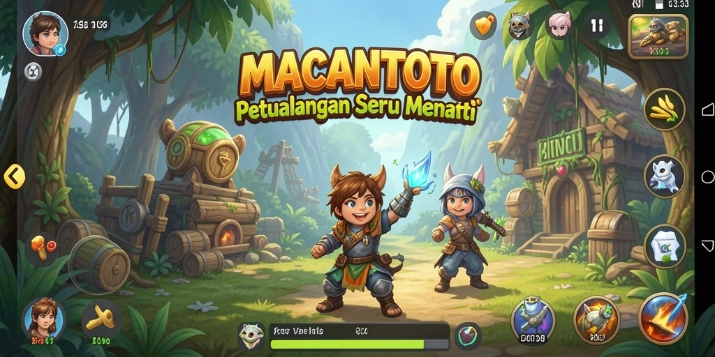 Tampilan gameplay <strong>MACANTOTO</strong> yang menakjubkan dan penuh petualangan.