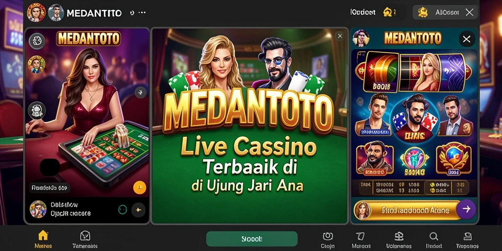 Screenshot gameplay Live Casino MEDANTOTO yang menampilkan dealer langsung dan suasana kasino.