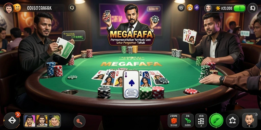 Gameplay Poker seru dan menegangkan di MEGAFAFA.