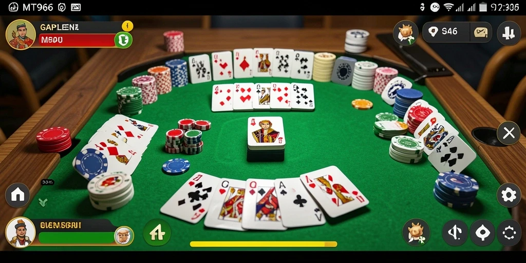 Screenshot gameplay MT966 yang menunjukkan serunya permainan Gaple.