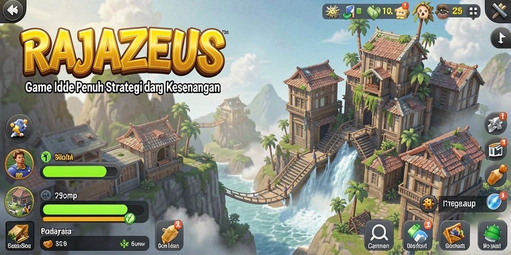 Tampilan gameplay RAJAZEUS yang menarik dan penuh warna.