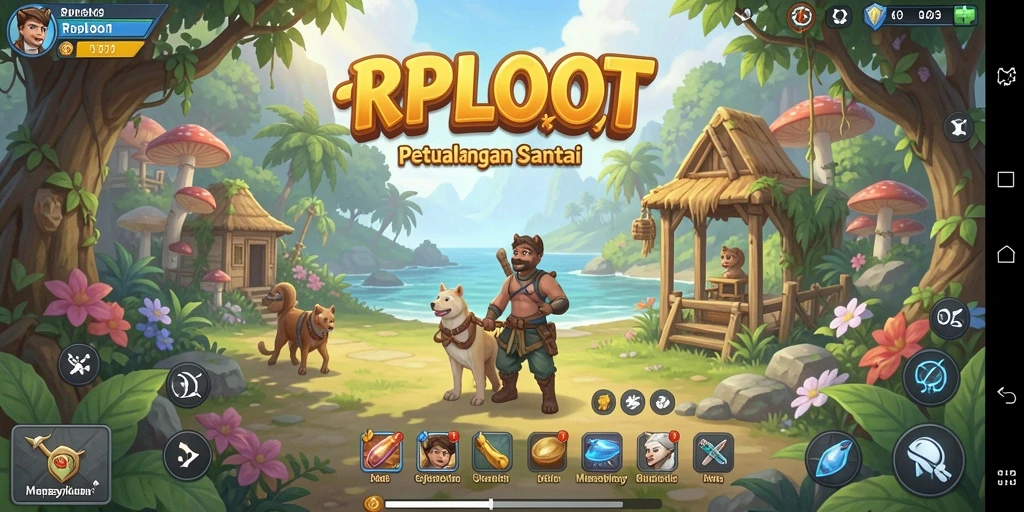 Screenshot menampilkan gameplay RPLOOT yang penuh warna dan menghibur.