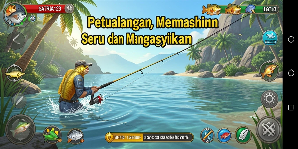 Screenshot SATRIA123 menampilkan gameplay memancing yang mengasyikkan dan grafis menakjubkan.