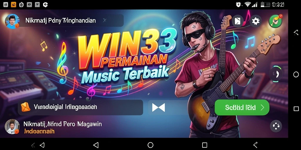 Screenshot gameplay WIN33 menampilkan keseruan bermain musik.